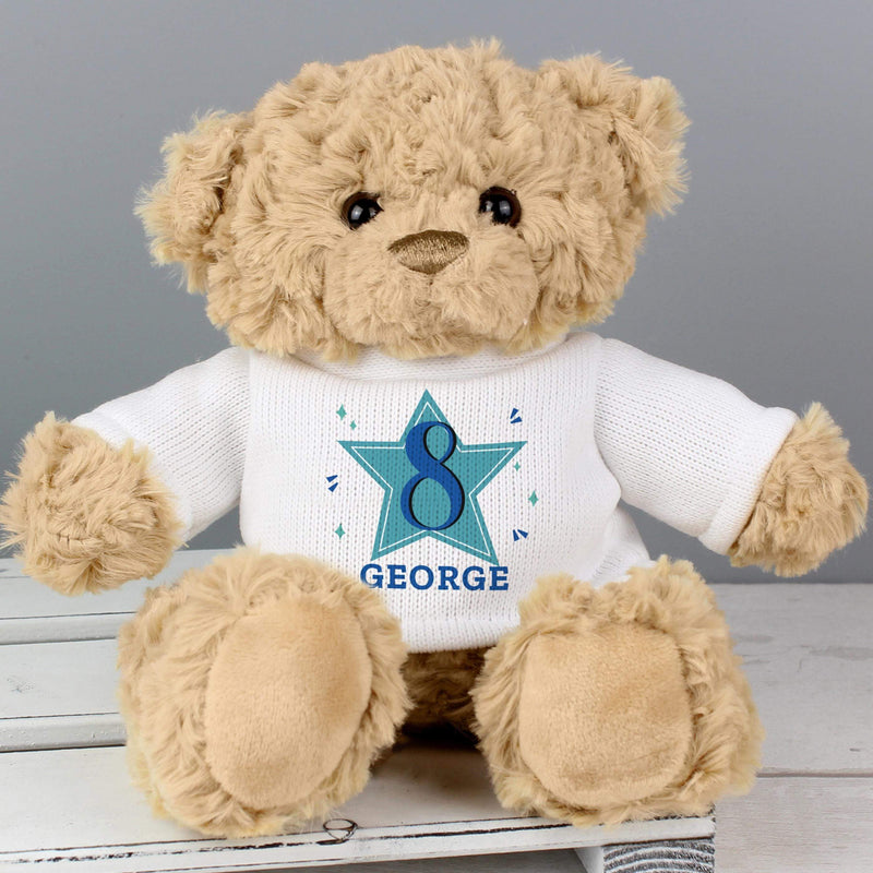 Personalised Memento Personalised Blue Big Age Teddy Bear