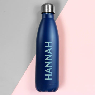 Personalised Memento Mealtime Essentials Personalised Blue Metal Insulated Water Bottle