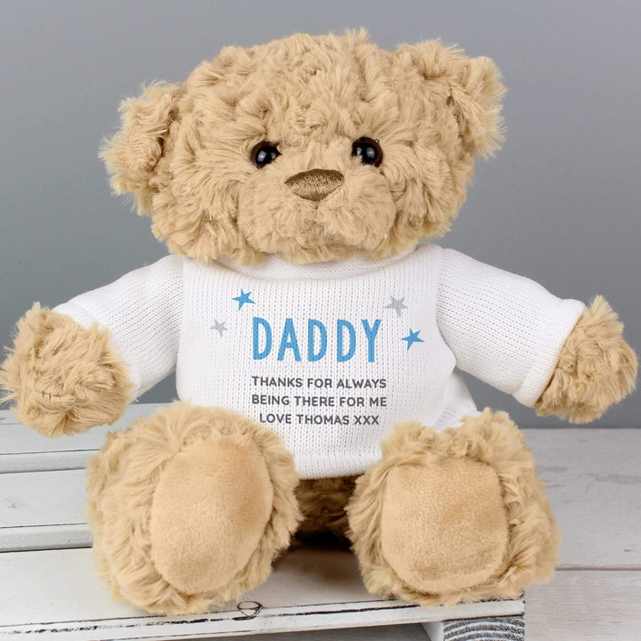 Personalised Memento Personalised Blue Name &amp; Message Teddy Bear