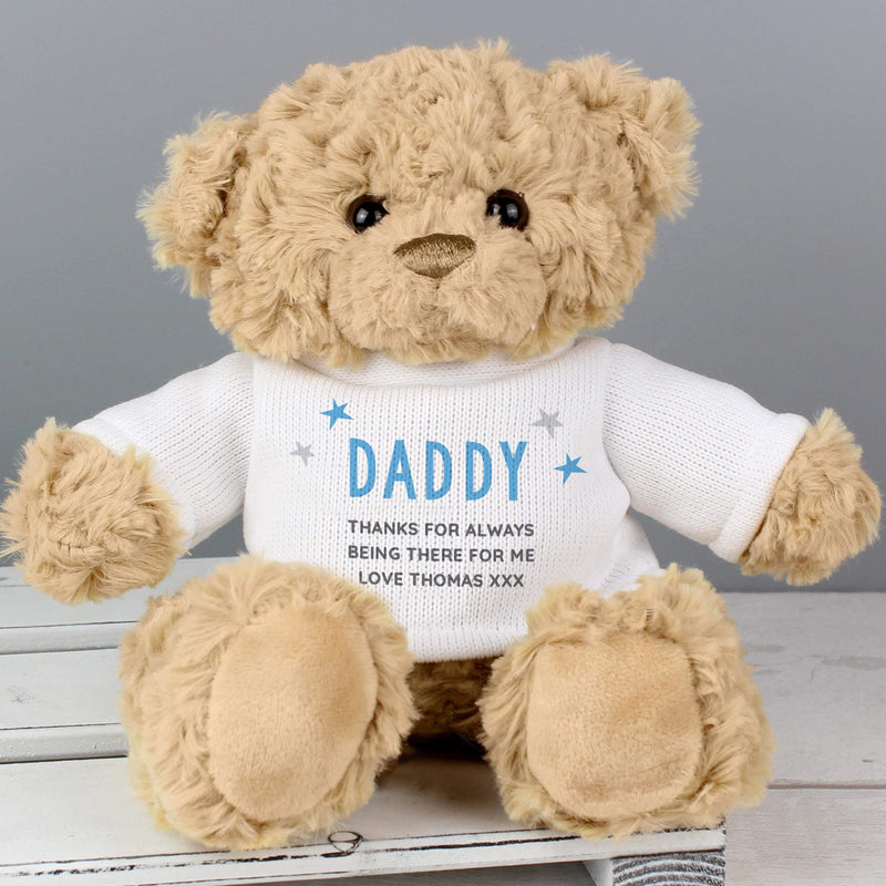 Personalised Memento Personalised Blue Name & Message Teddy Bear