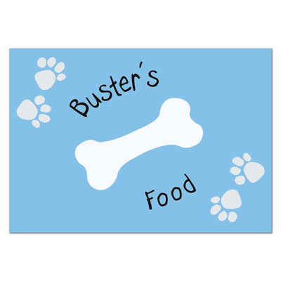 Personalised Memento Mealtime Essentials Personalised Blue Paw Print Dog Placemat