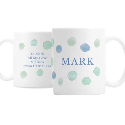 Personalised Memento Mugs Personalised Blue Spot Mug