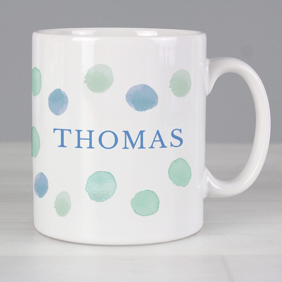 Personalised Memento Mugs Personalised Blue Spot Mug