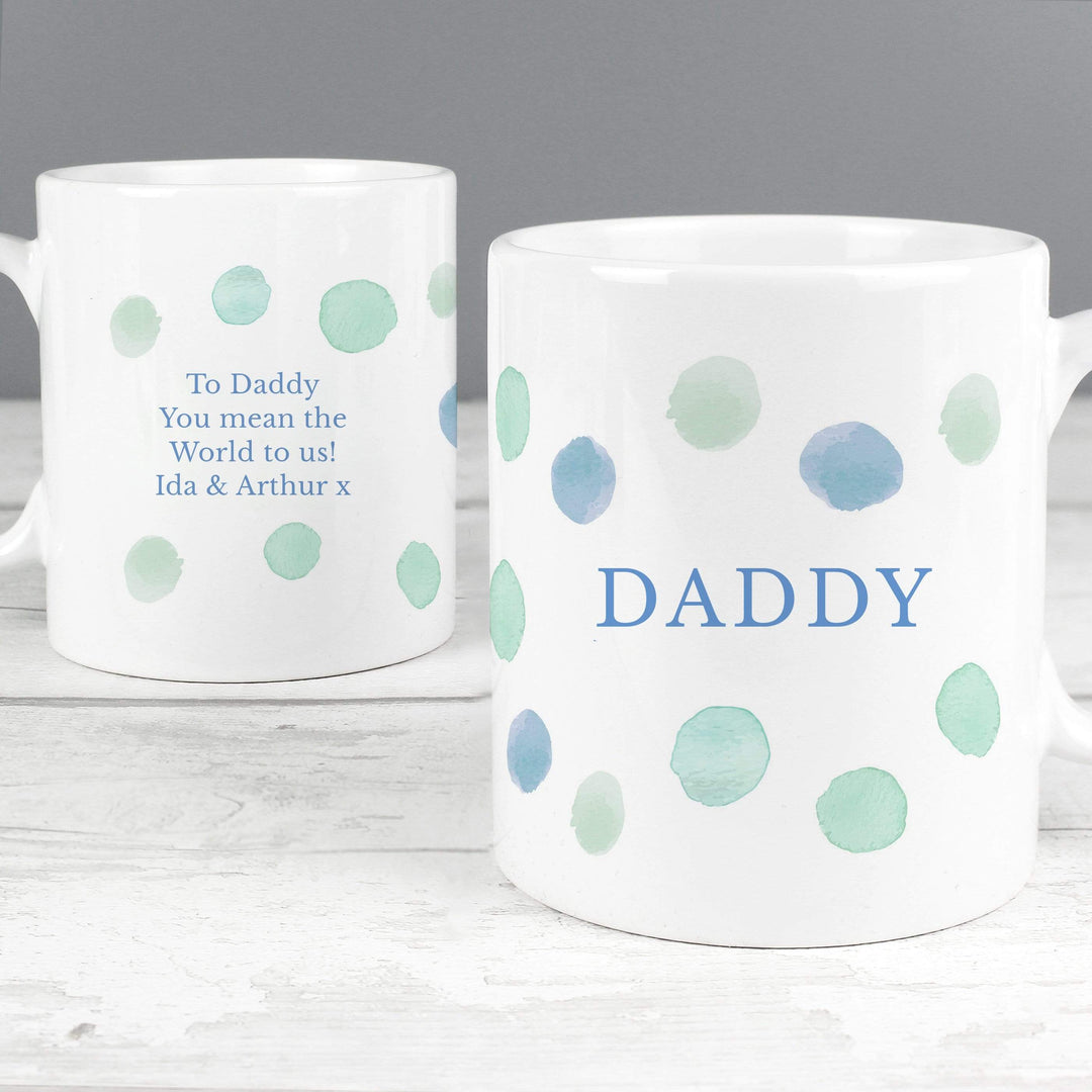 Personalised Memento Mugs Personalised Blue Spot Mug