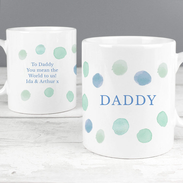 Personalised Memento Mugs Personalised Blue Spot Mug