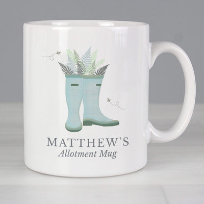 Personalised Memento Mugs Personalised Blue Wellies Mug