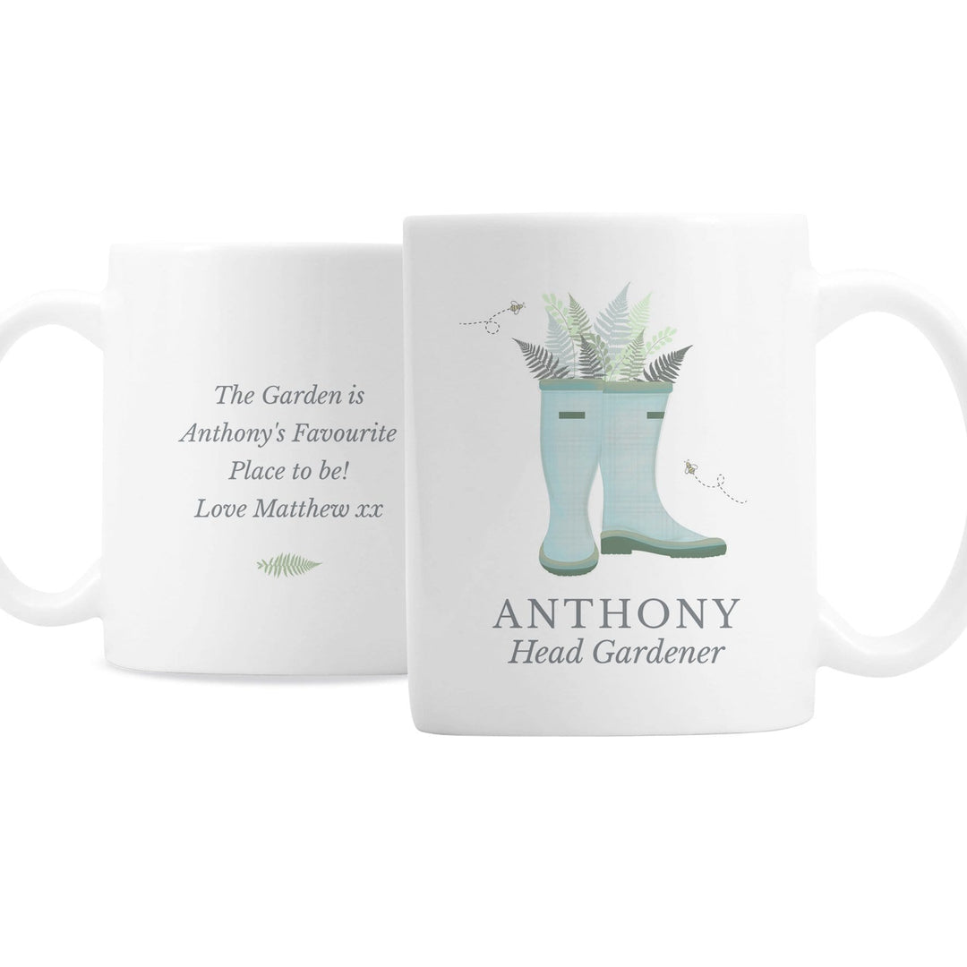 Personalised Memento Mugs Personalised Blue Wellies Mug