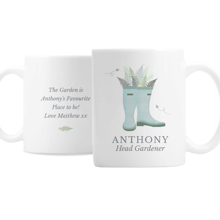 Personalised Memento Mugs Personalised Blue Wellies Mug