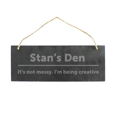 Personalised Memento Hanging Decorations & Signs Personalised Bold Design Hanging Slate Plaque