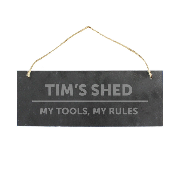 Personalised Memento Hanging Decorations &amp; Signs Personalised Bold Design Hanging Slate Plaque