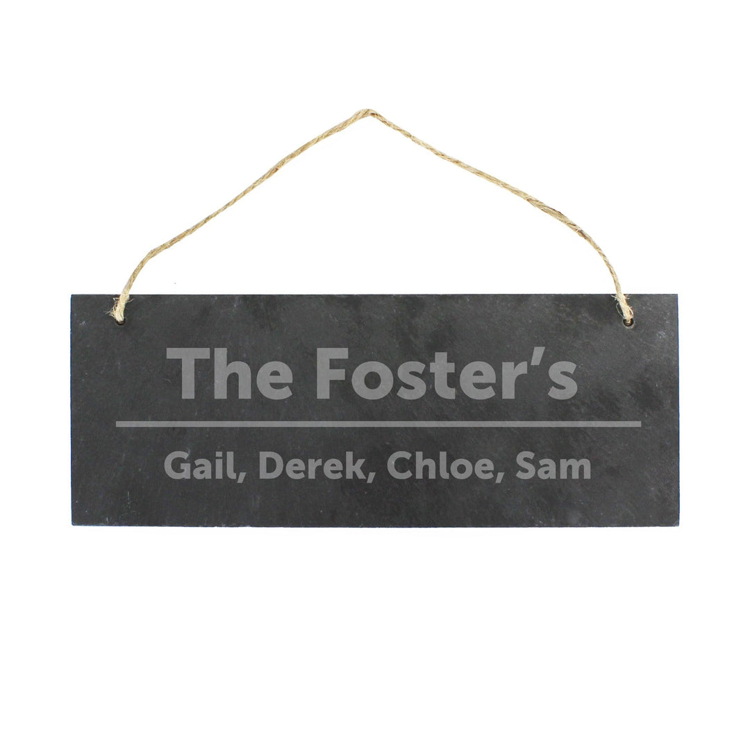 Personalised Memento Hanging Decorations &amp; Signs Personalised Bold Design Hanging Slate Plaque