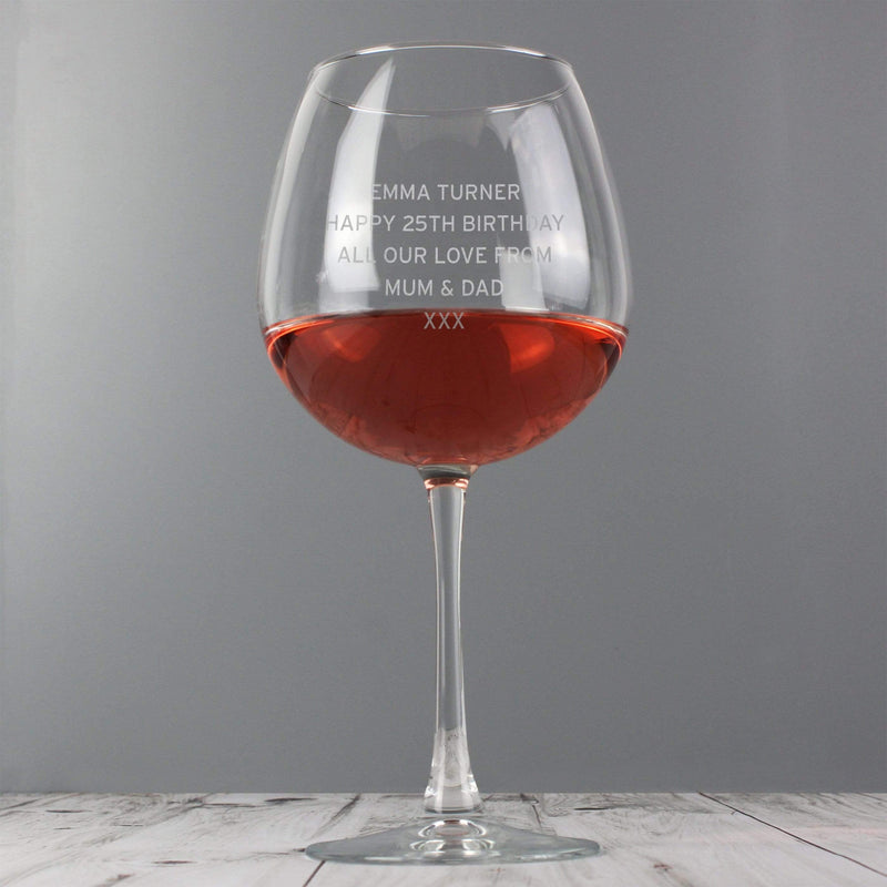 Personalised Memento Glasses & Barware Personalised Bold Statement Bottle of Wine Glass