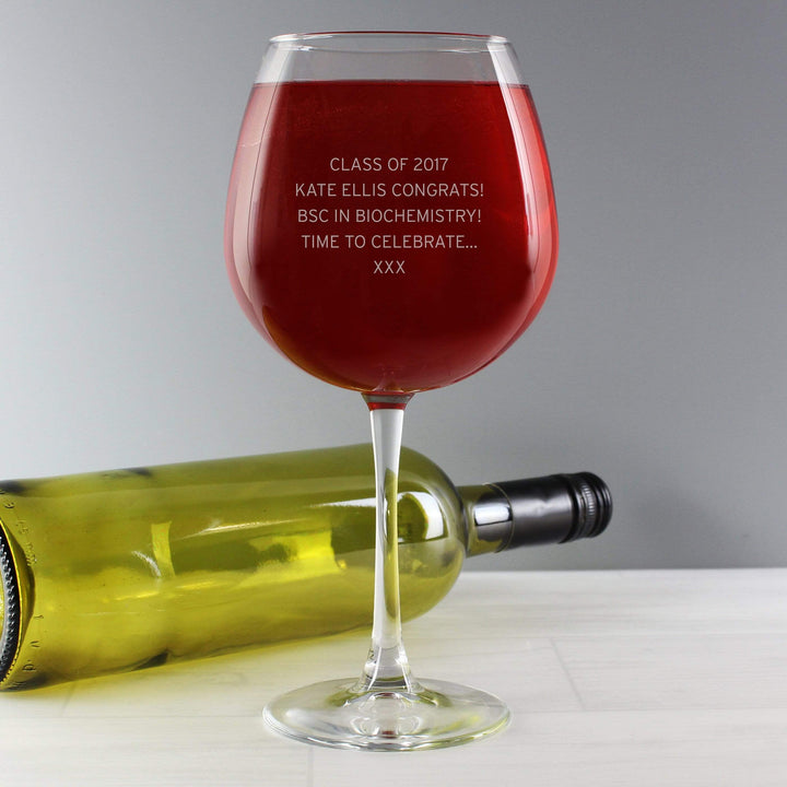 Personalised Memento Glasses &amp; Barware Personalised Bold Statement Bottle of Wine Glass