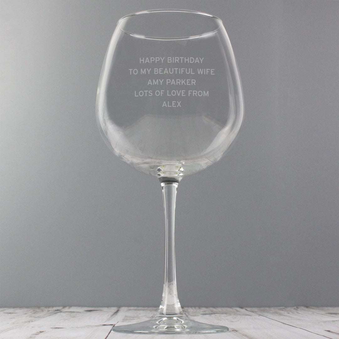 Personalised Memento Glasses &amp; Barware Personalised Bold Statement Bottle of Wine Glass
