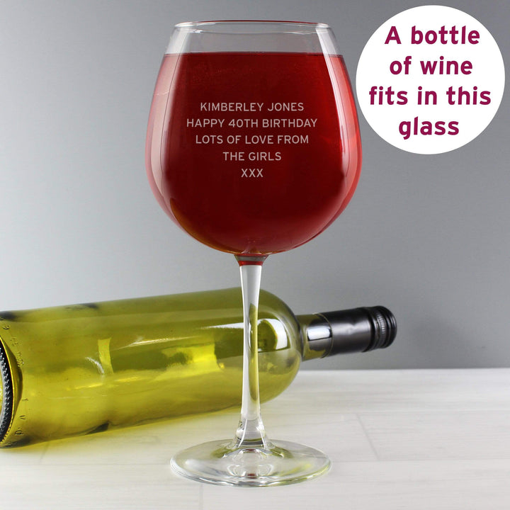 Personalised Memento Glasses &amp; Barware Personalised Bold Statement Bottle of Wine Glass