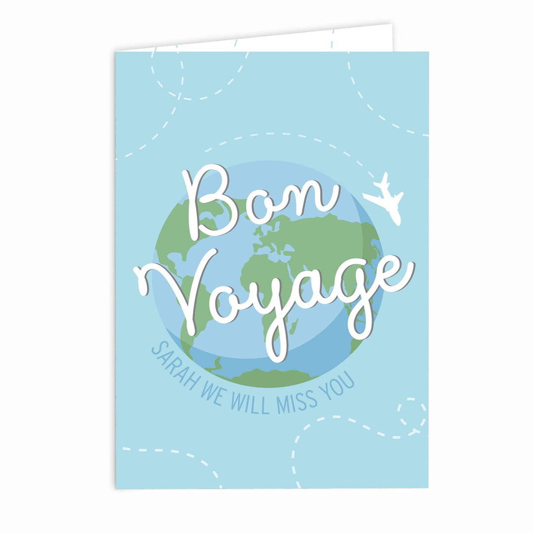 Personalised Memento Greetings Cards Personalised Bon Voyage Card