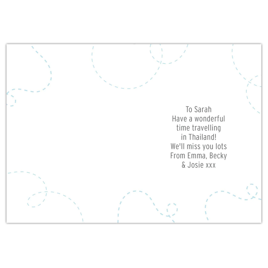 Personalised Memento Greetings Cards Personalised Bon Voyage Card