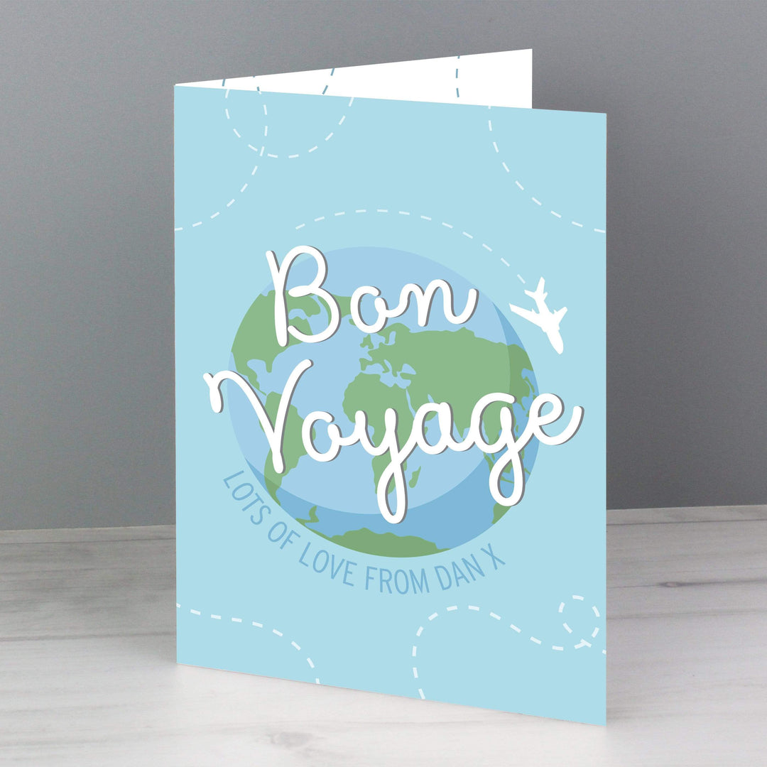 Personalised Memento Greetings Cards Personalised Bon Voyage Card