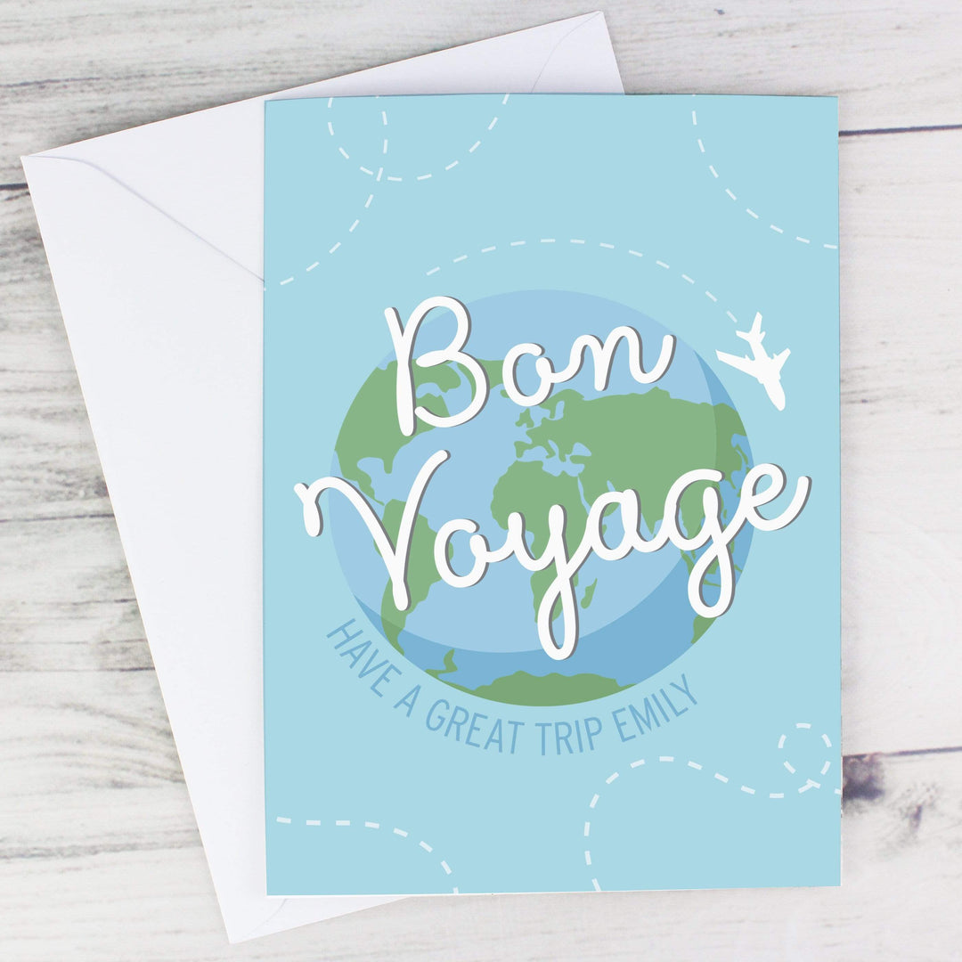 Personalised Memento Greetings Cards Personalised Bon Voyage Card