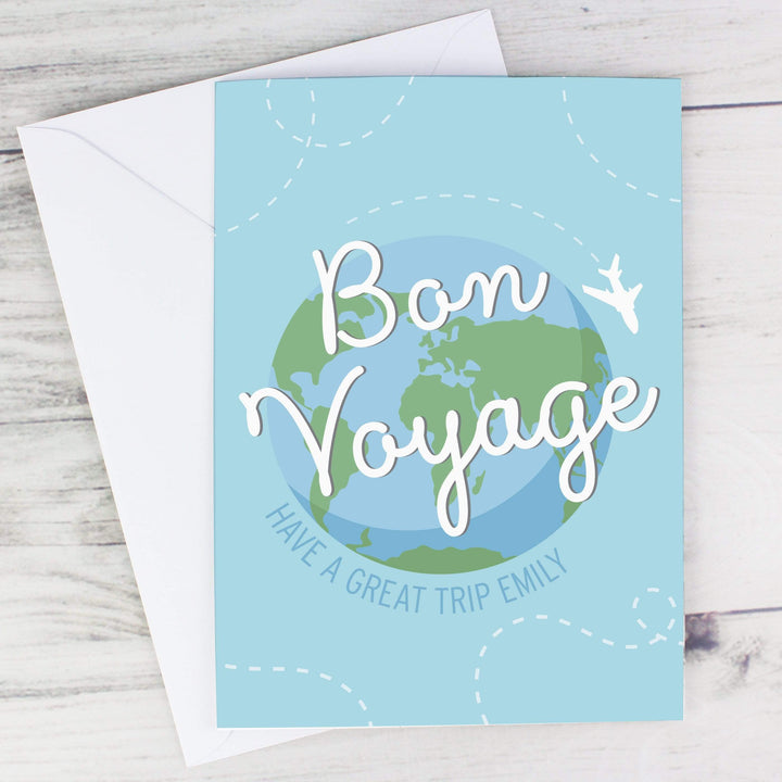 Personalised Memento Greetings Cards Personalised Bon Voyage Card