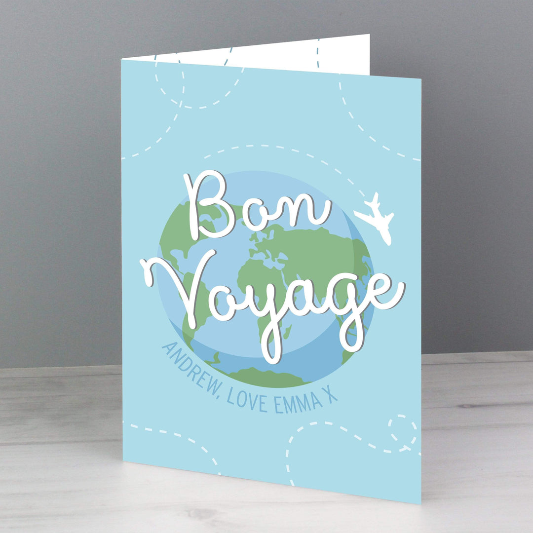 Personalised Memento Greetings Cards Personalised Bon Voyage Card