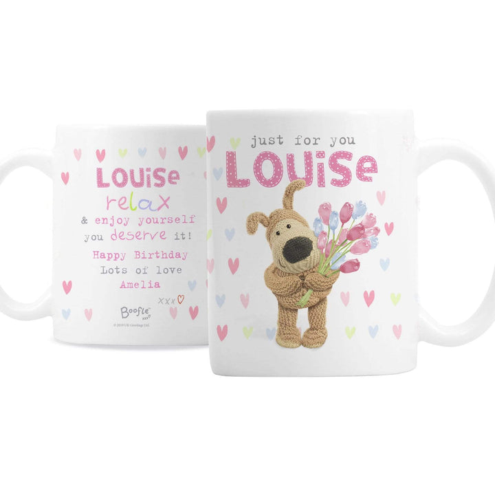 Personalised Memento Mugs Personalised Boofle Birthday Flowers Mug