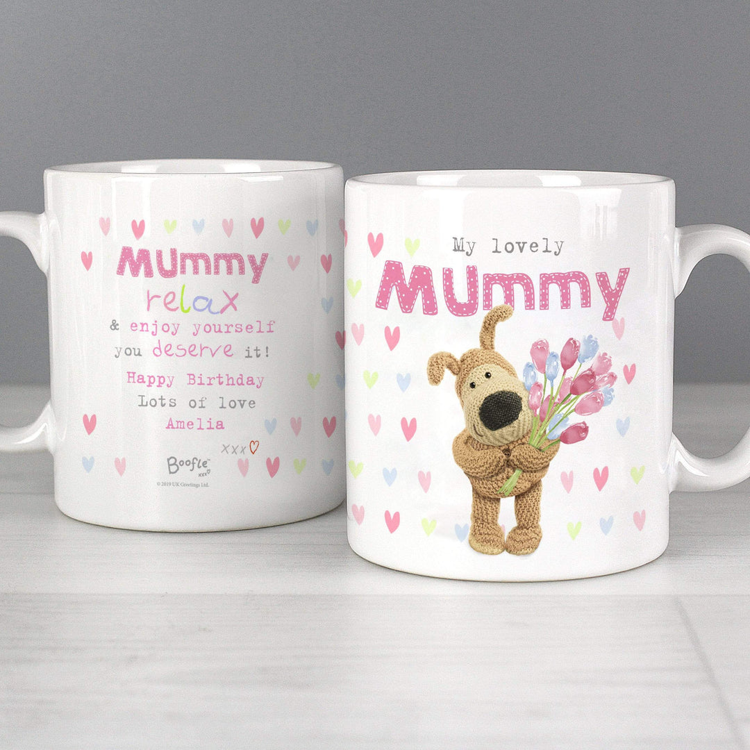 Personalised Memento Mugs Personalised Boofle Birthday Flowers Mug