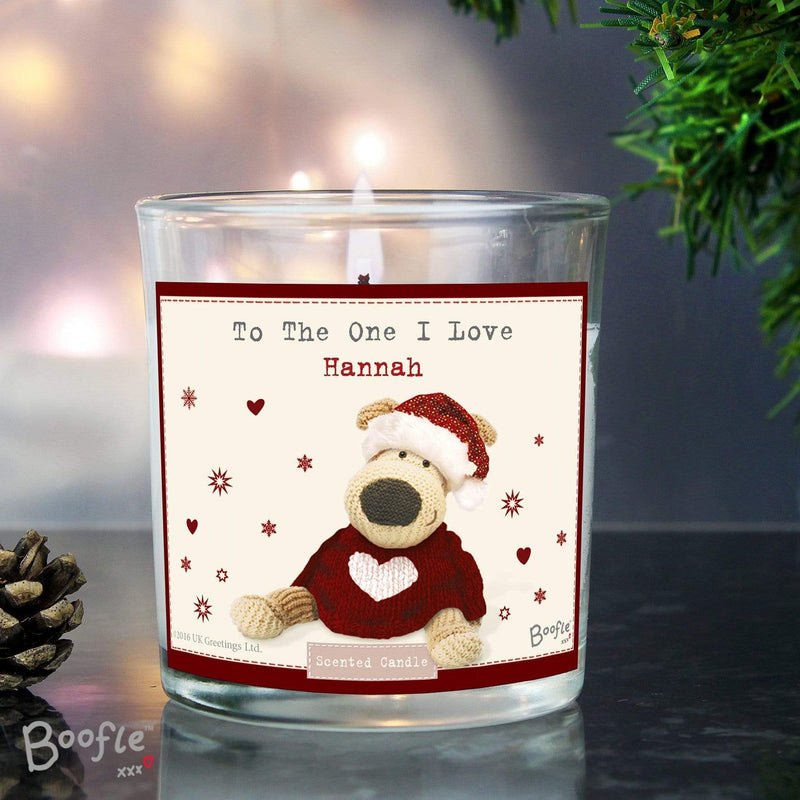 Personalised Memento Candles & Reed Diffusers Personalised Boofle Christmas Love Scented Jar Candle