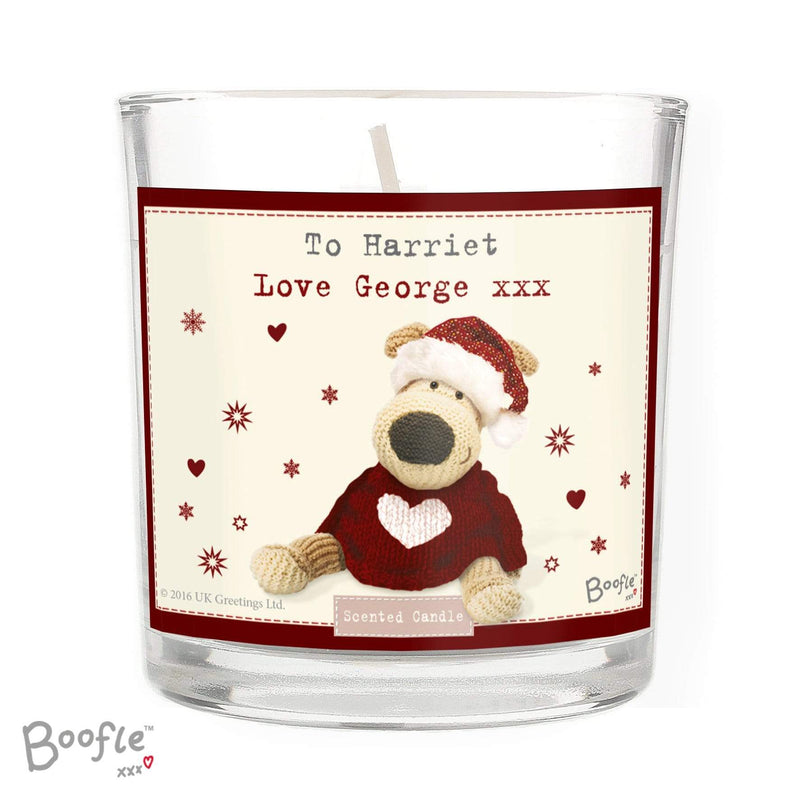 Personalised Memento Candles & Reed Diffusers Personalised Boofle Christmas Love Scented Jar Candle