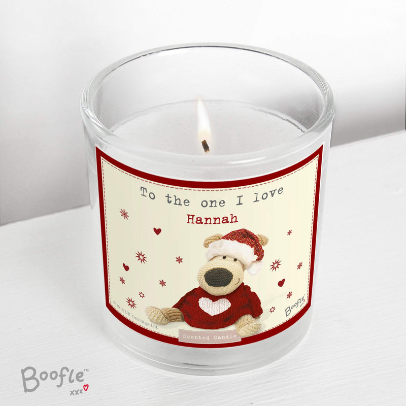 Personalised Memento Candles & Reed Diffusers Personalised Boofle Christmas Love Scented Jar Candle