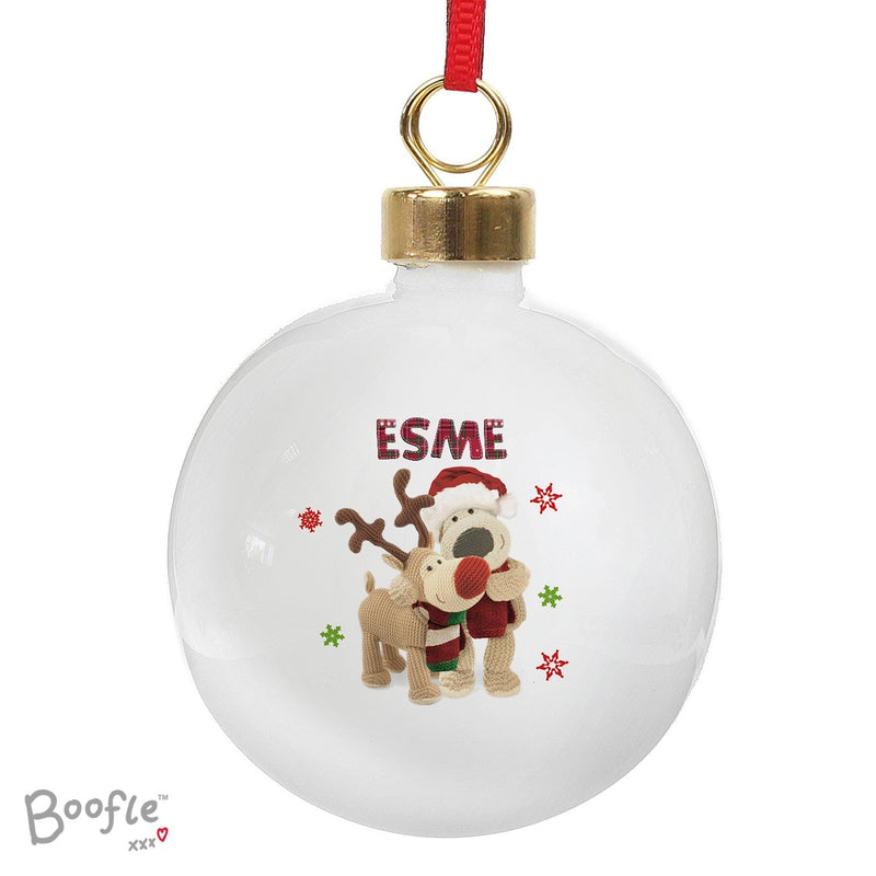 Personalised Memento Personalised Boofle Christmas Reindeer Bauble