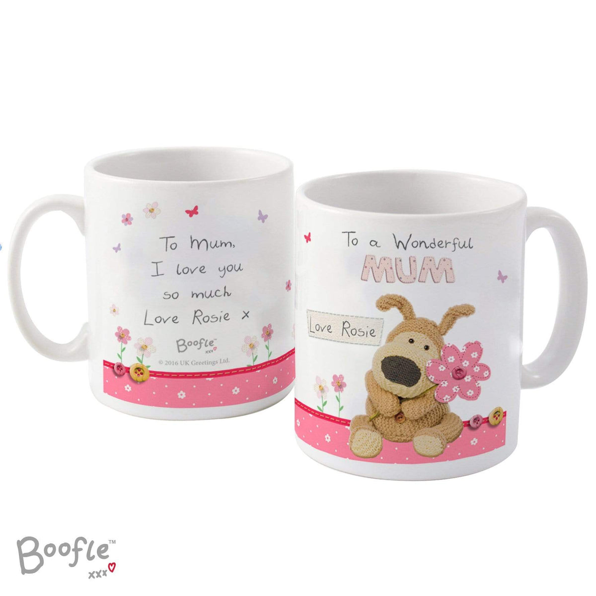 Personalised Memento Mugs Personalised Boofle Flowers Mug