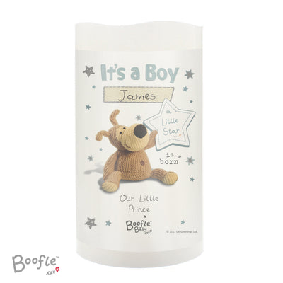 Personalised Memento LED Lights, Candles & Decorations Personalised Boofle It's a Boy Nightlight LED Candle