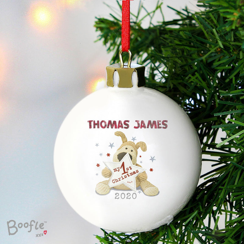Personalised Memento Personalised Boofle My 1st Christmas Bauble