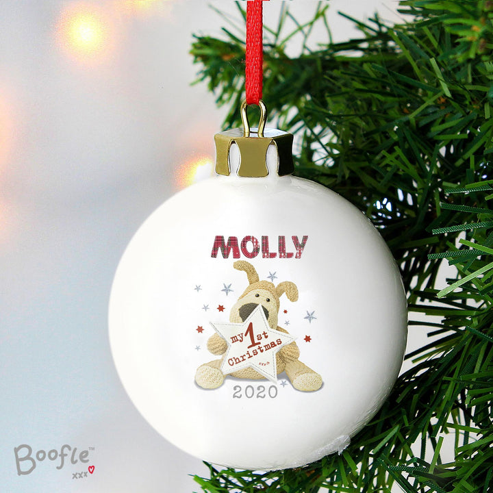 Personalised Memento Personalised Boofle My 1st Christmas Bauble