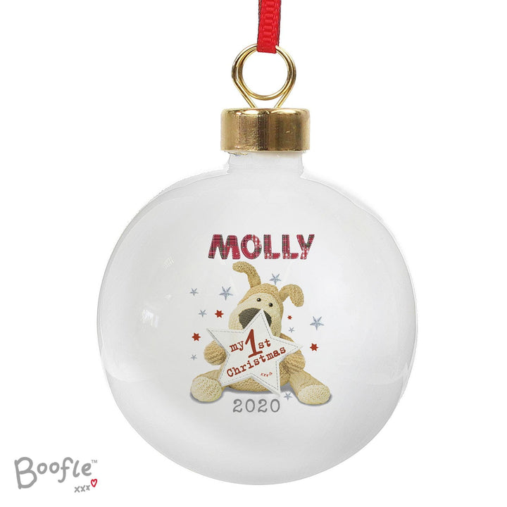 Personalised Memento Personalised Boofle My 1st Christmas Bauble