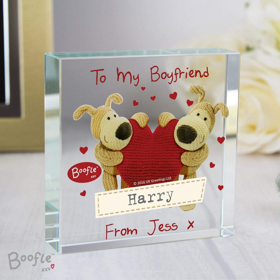Personalised Memento Ornaments Personalised Boofle Shared Heart Large Crystal Token