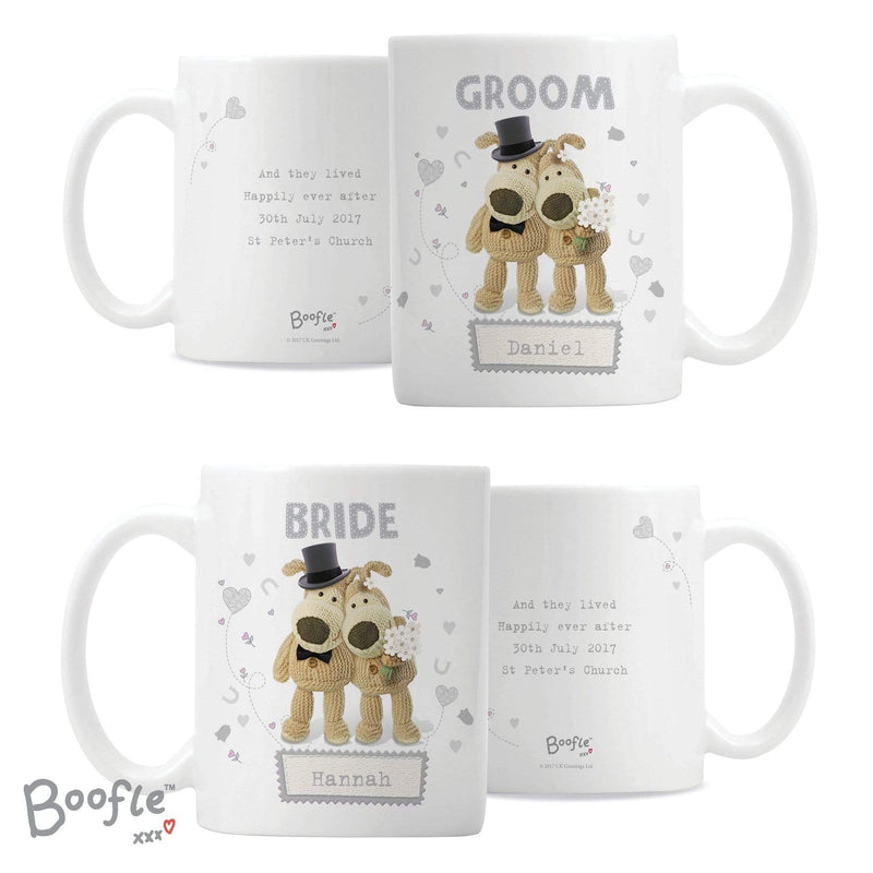 Personalised Memento Mugs Personalised Boofle Wedding Couple Mug Set