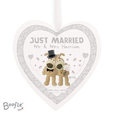 Personalised Memento Hanging Decorations & Signs Personalised Boofle Wedding Large Wooden Heart Decoration