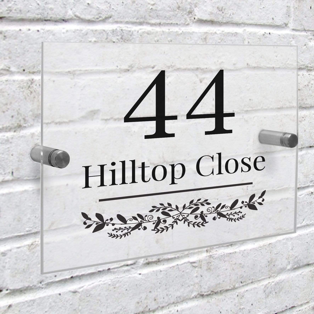 Personalised Memento Hanging Decorations &amp; Signs Personalised Botanical Acrylic House Sign