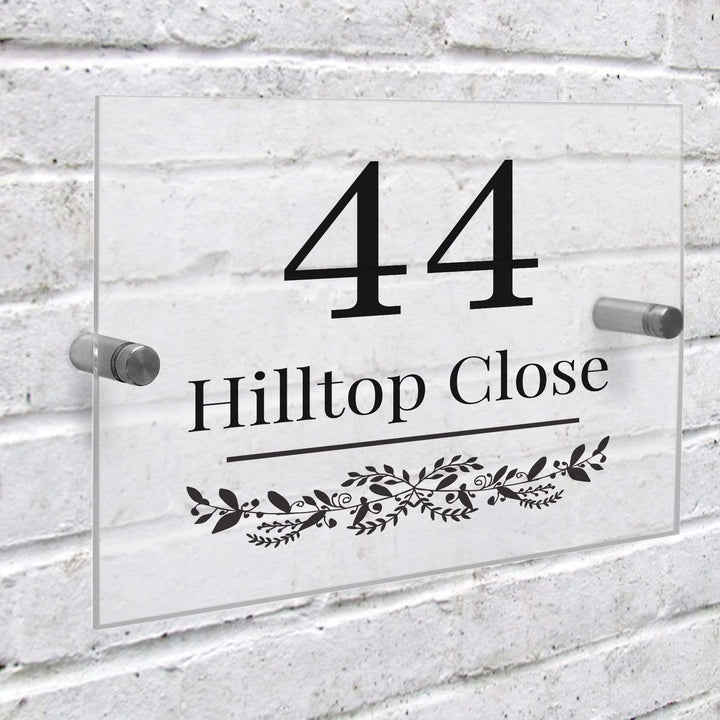 Personalised Memento Hanging Decorations &amp; Signs Personalised Botanical Acrylic House Sign