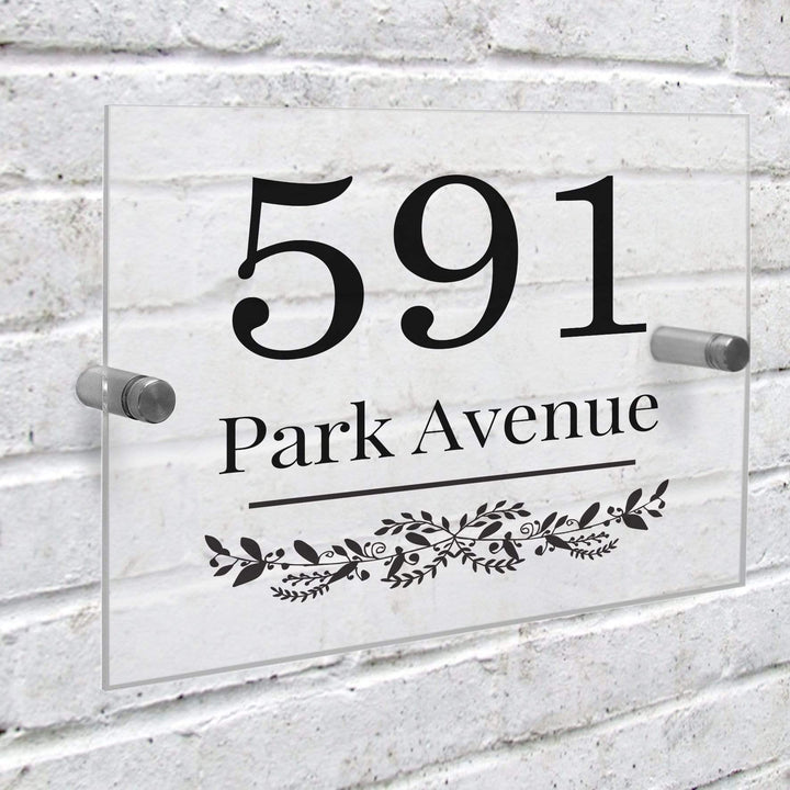Personalised Memento Hanging Decorations &amp; Signs Personalised Botanical Acrylic House Sign