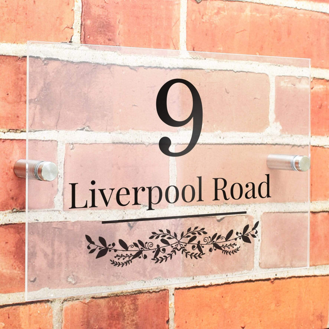 Personalised Memento Hanging Decorations &amp; Signs Personalised Botanical Acrylic House Sign