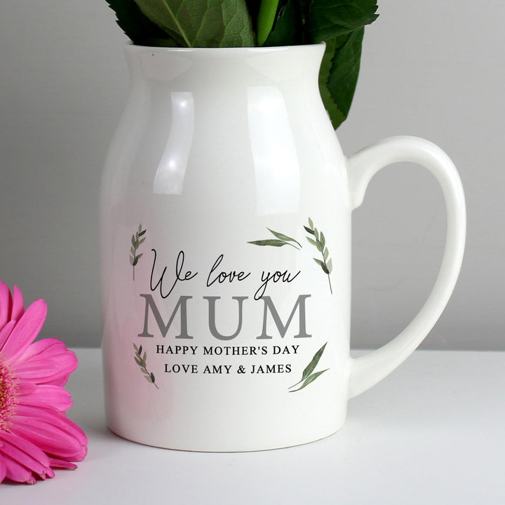 Personalised Memento Personalised Botanical Flower Jug