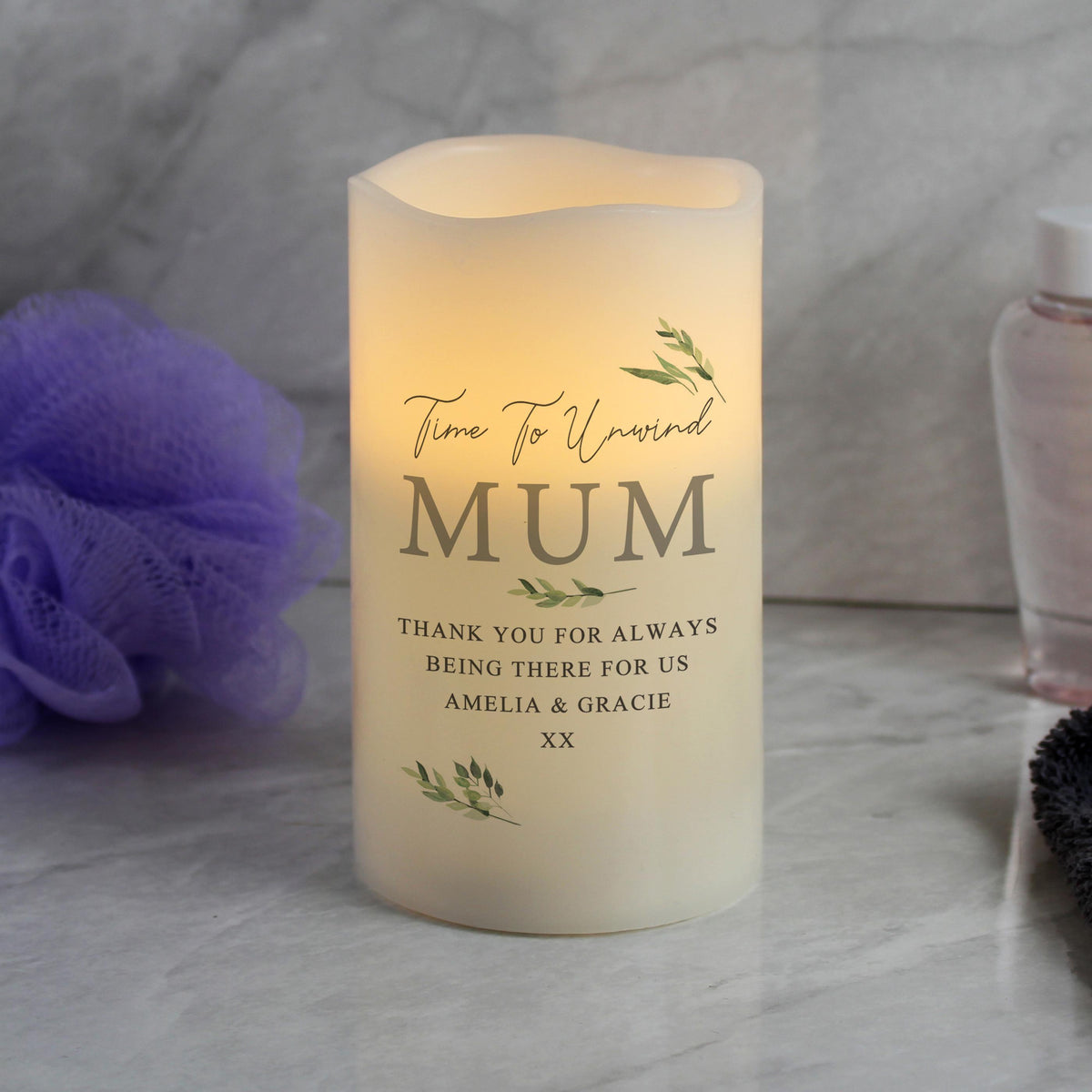 Personalised Memento Personalised Botanical LED Candle