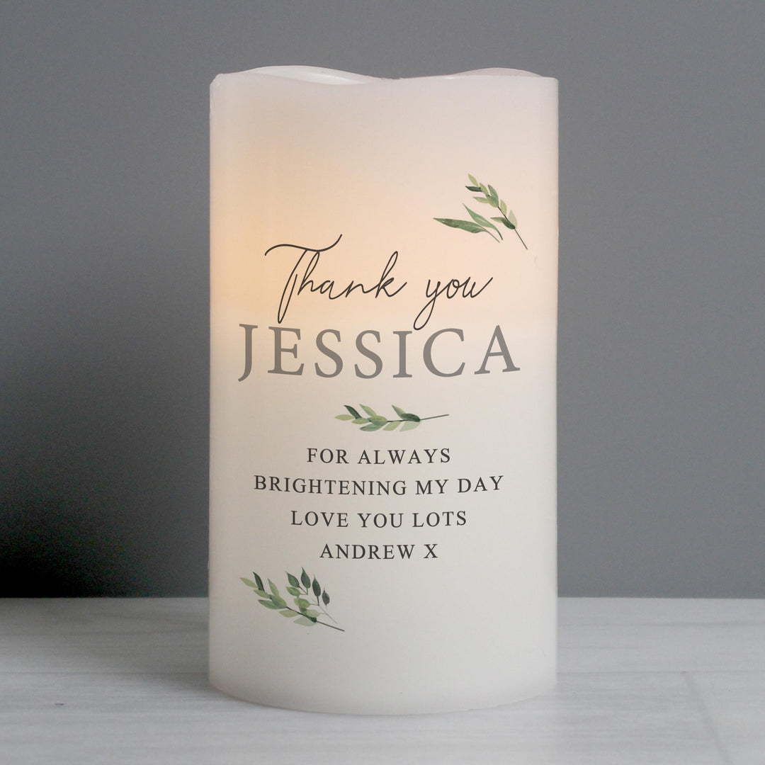 Personalised Memento Personalised Botanical LED Candle