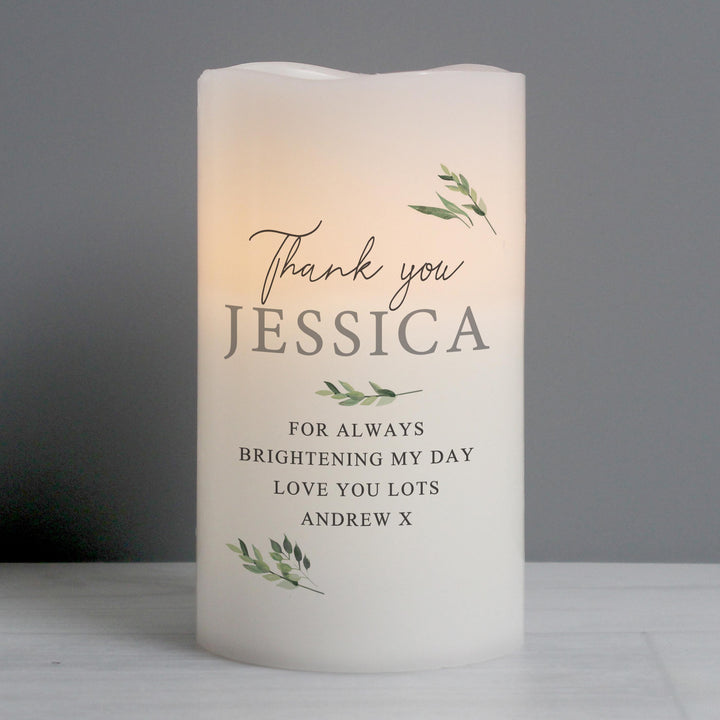 Personalised Memento Personalised Botanical LED Candle