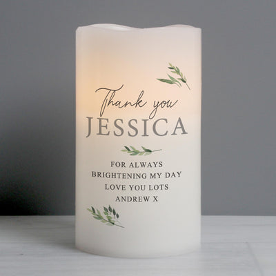 Personalised Memento Personalised Botanical LED Candle