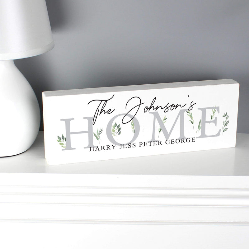 Personalised Memento Personalised Botanical Wooden Block Sign