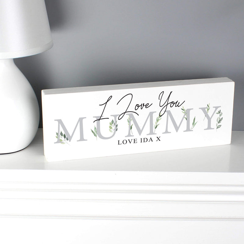 Personalised Memento Personalised Botanical Wooden Block Sign